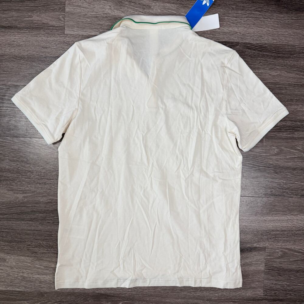 Adidas Men’s L Originals Twistknit Trefoil Golf Polo Shirt White Large JH3861 - Picture 2 of 4